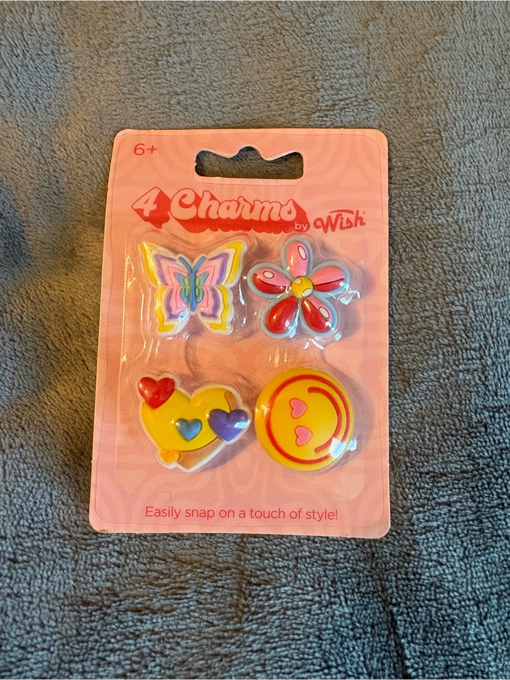 Wish Kids Shoe Charms - Pink, Yellow, Red, Blue Accents